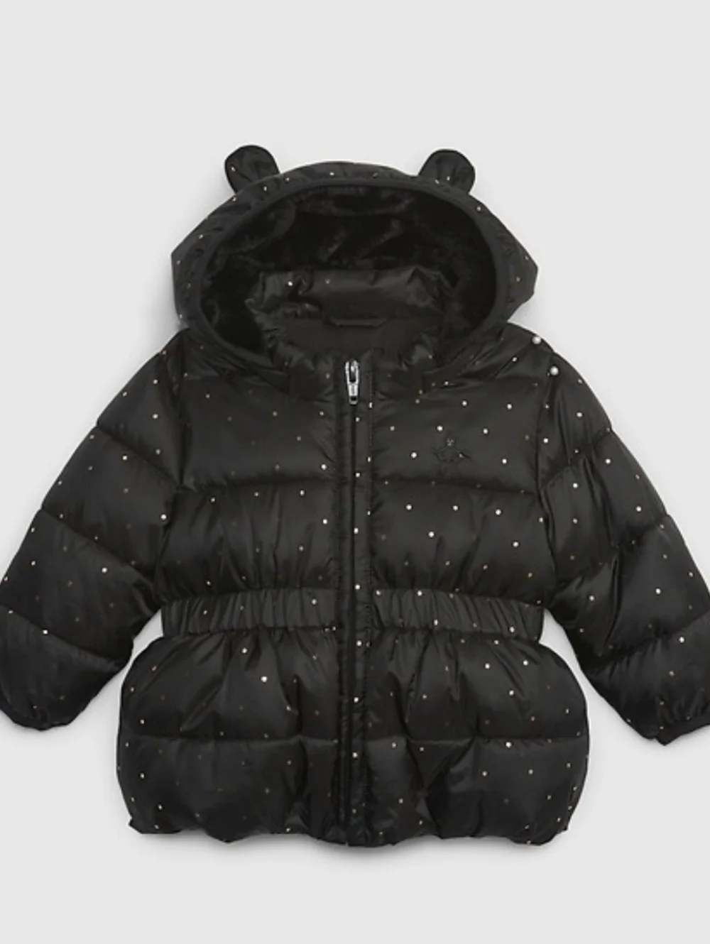 Gap NWT Baby Recycled Metallic Dots Puffer Jacket Size 6-+2 Months.